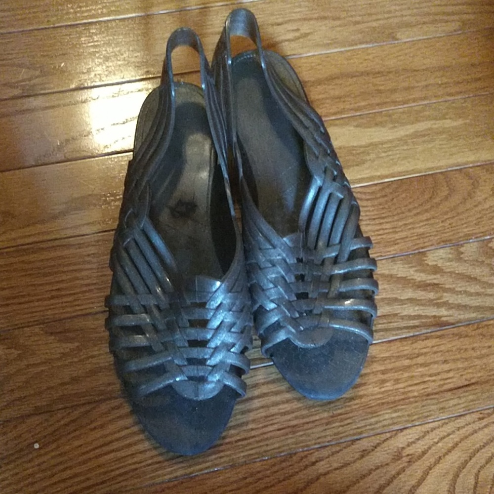 ASOS juju grey sparkle jelly sandals
